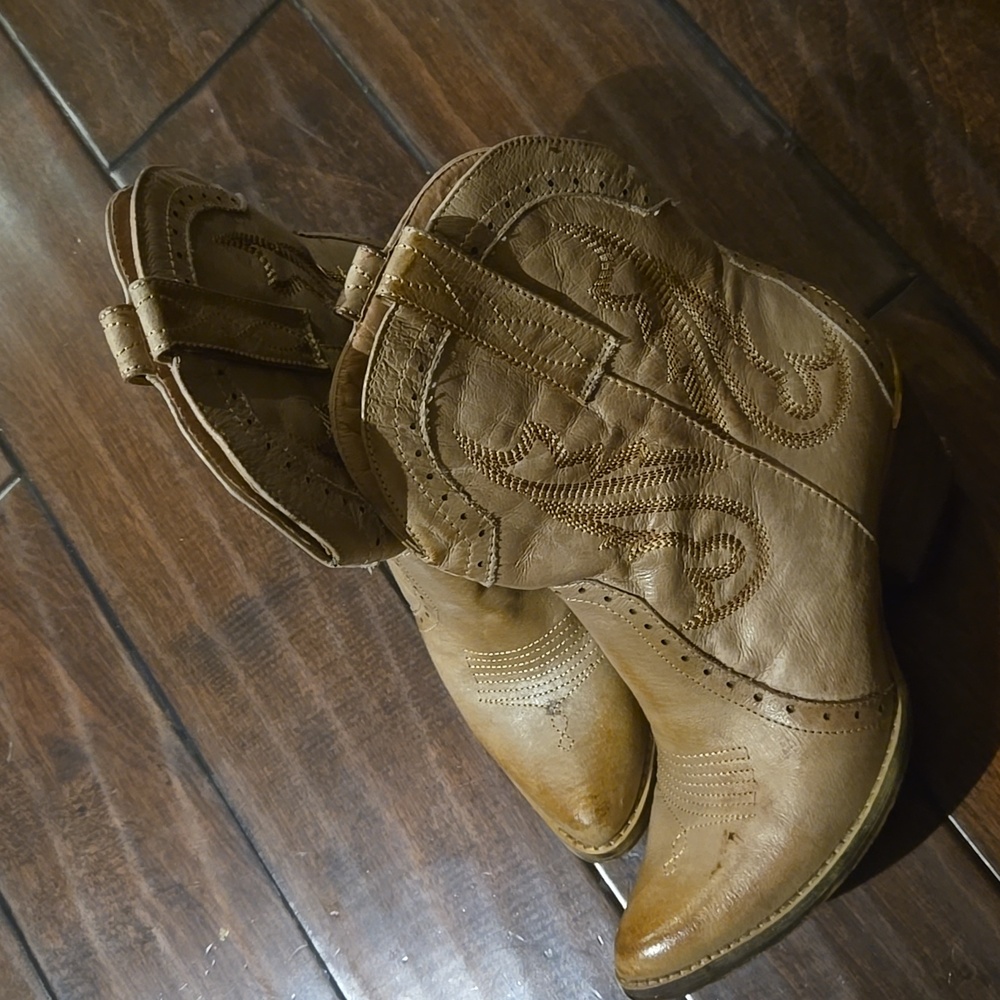 Very Volatile Tan Leather Heeled Boots